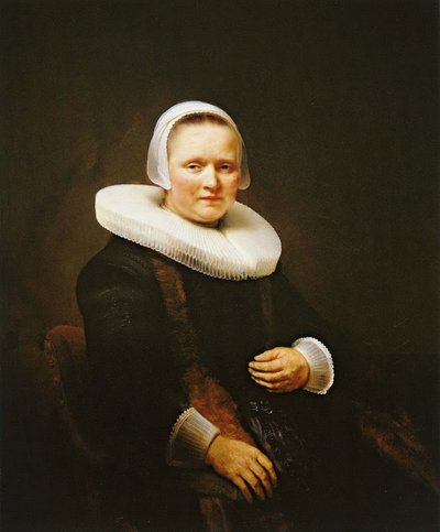 Portret van een vrouw, mogelijk Anna Wijmer door Rembrandt van Rijn